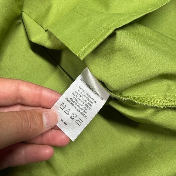 Foxcroft Green Wrinkle Free Button Down Crop Wide Sleeve Shirt Size 18 - Picture 5 of 6